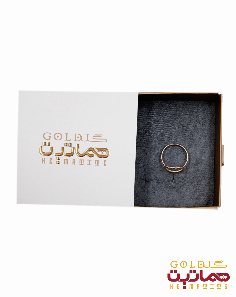 انگشتر مینیمال بیضی طرحدار 