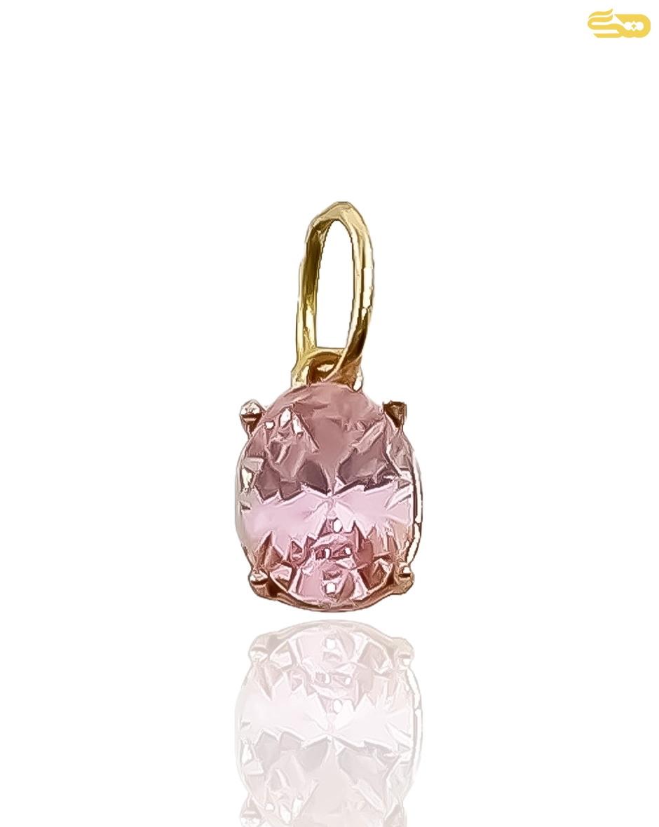 پلاک نگین صورتی 