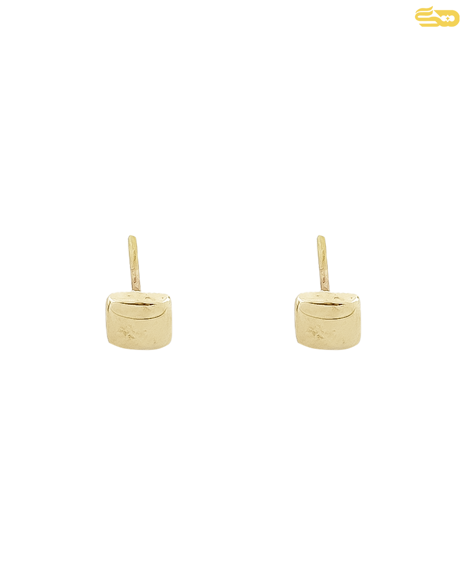 گوشواره میخی مربع طلایی 