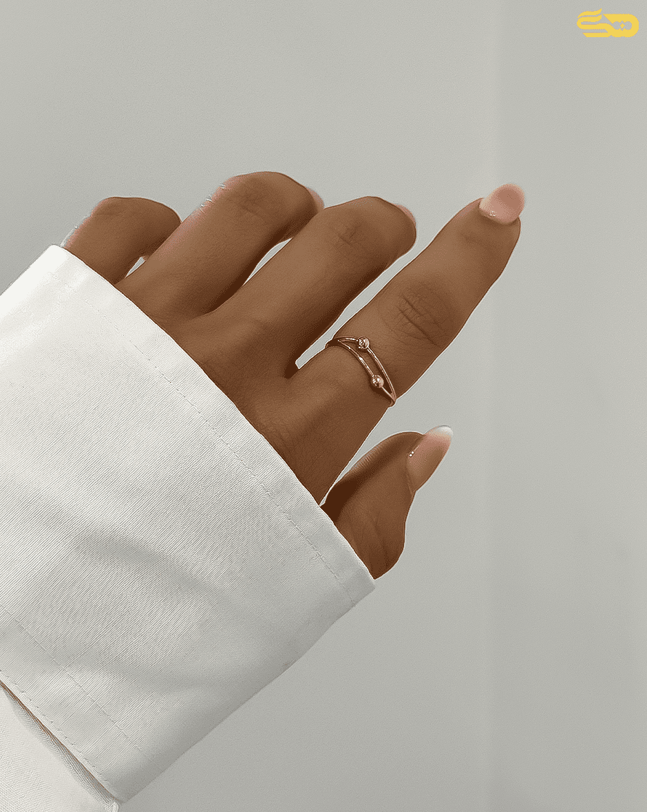 انگشتر مینیمال 2 توپی 136346