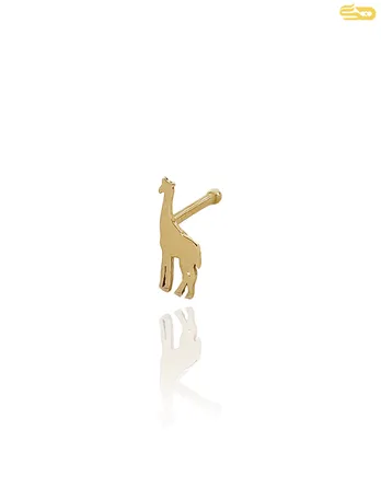 پیرسینگ گوش طلا زرافه