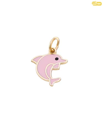 پلاک میناکاری دلفین صورتی