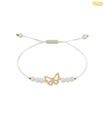 دستبند سنگ پروانه سفید