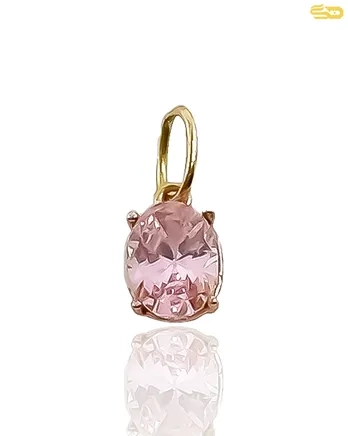 پلاک نگین صورتی 