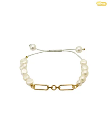 دستبند مرواریدی زنجیری